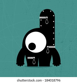 Monster on grunge background