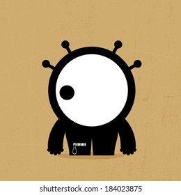 Monster on grunge background