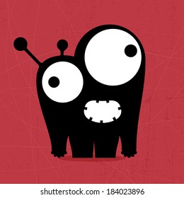 Monster on grunge background