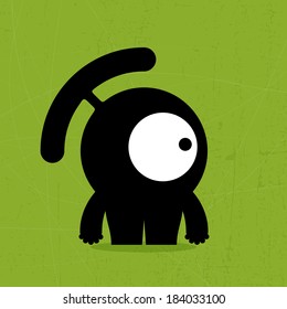 Monster on grunge background