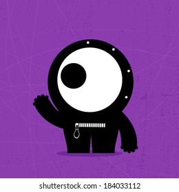 Monster on grunge background