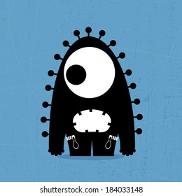Monster on grunge background