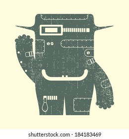 Monster on grunge background