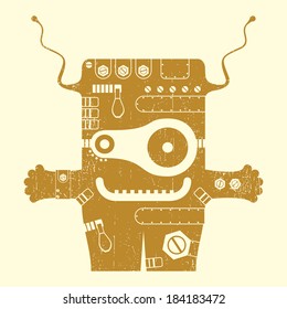Monster on grunge background