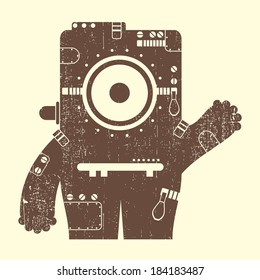 Monster on grunge background