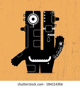 Monster on grunge background