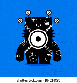 Monster on grunge background