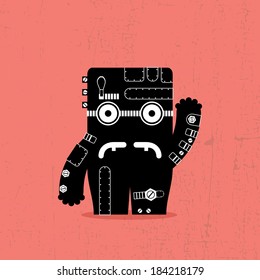 Monster on grunge background