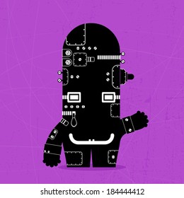 Monster on grunge background