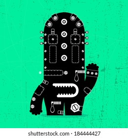 Monster on grunge background