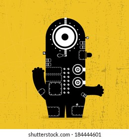 Monster on grunge background