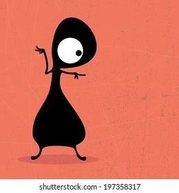Monster on grunge background