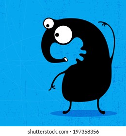 Monster on grunge background