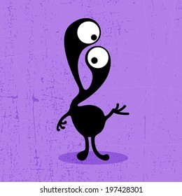 Monster on grunge background