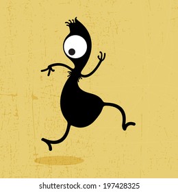 Monster on grunge background