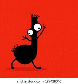 Monster on grunge background