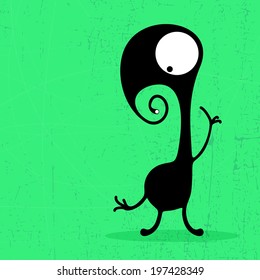 Monster on grunge background