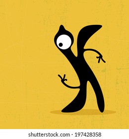 Monster on grunge background