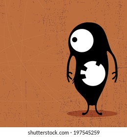 Monster on grunge background