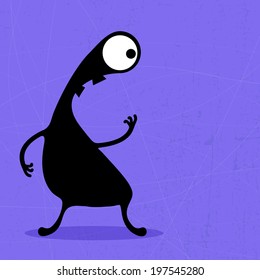 Monster on grunge background