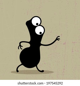 Monster on grunge background