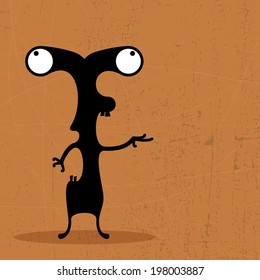 Monster on grunge background