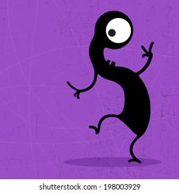 Monster on grunge background