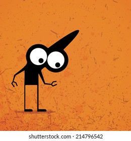 Monster on grunge background