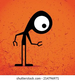 Monster on grunge background