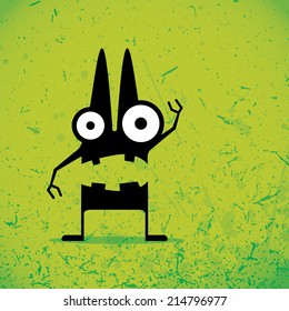 Monster on grunge background
