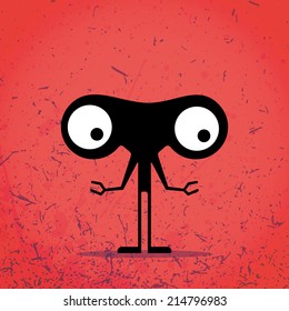 Monster on grunge background