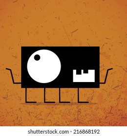 Monster on grunge background