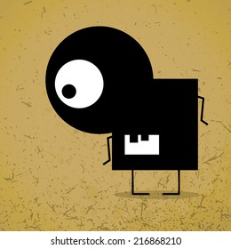 Monster on grunge background