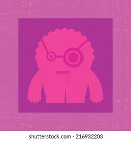 Monster on grunge background
