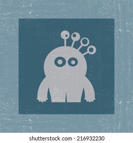 Monster on grunge background