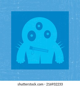 Monster on grunge background