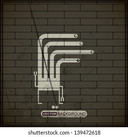 Monster on old brick wall