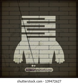 Monster on old brick wall