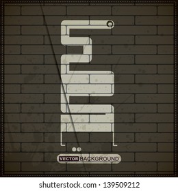 Monster on old brick wall