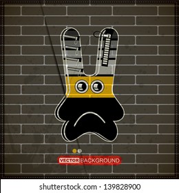 Monster on old brick wall