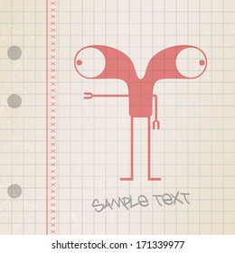 Monster on old paper