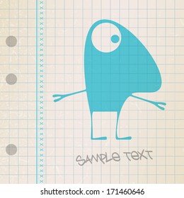 Monster on old paper