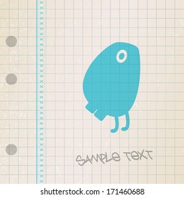 Monster on old paper