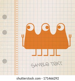 Monster on old paper