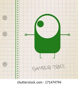 Monster on old paper