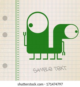 Monster on old paper