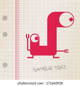 Monster on old paper