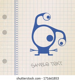 Monster on old paper