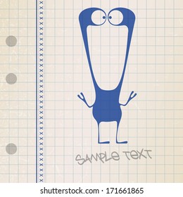 Monster on old paper