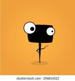 monster on orange backround